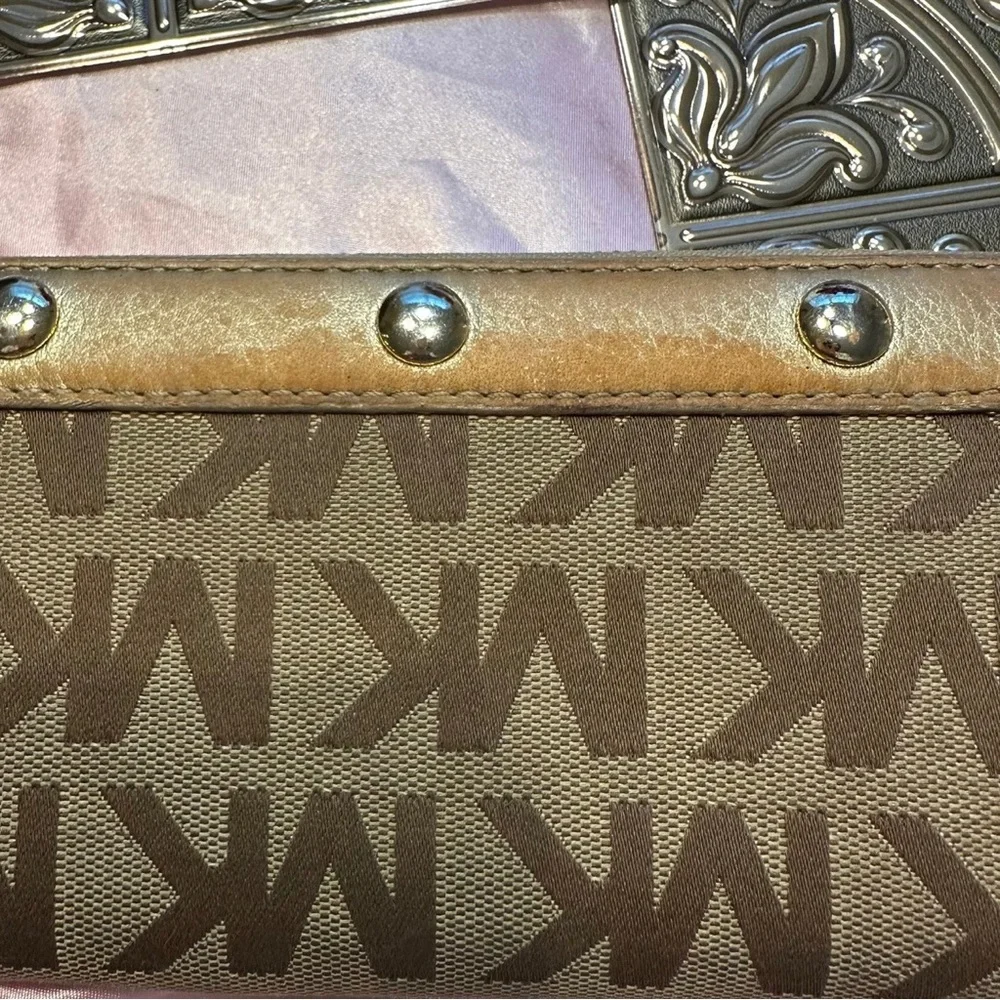 🌹VINTAGE Michael Kors • Brown Logo Large Hobo Bag Wallet Bundle